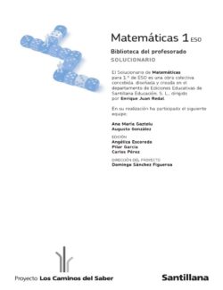 Matemáticas 1 ESO – Ana María Gaztelu, Augusto González – 1ra Edición