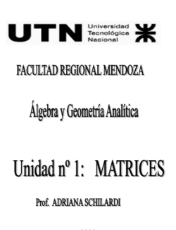 Álgebra y Geometría Analítica – Universidad Tecnológica Nacional