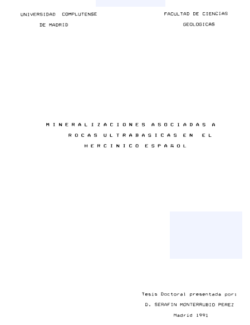 Mineralizaciones Asociadas a Rocas Ultrabasicas – Serafín Monterrubio – 1ra Edición