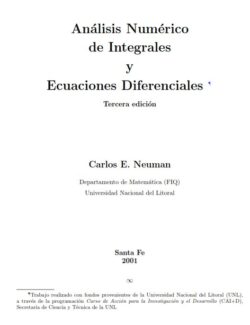 analisis numerico de integrales y ecuaciones diferenciales carlos e neuman 3ra edicion